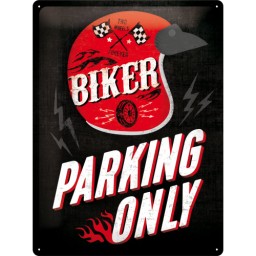 Targa in Metallo - Biker Parking Only - Helmet