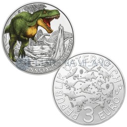3 Euro Commemorativo Fdc - Supersaurus - Tyrannosaurus Rex - Austria - 2020