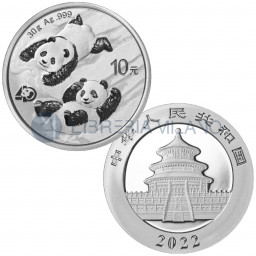 10 Yuan Argento Fdc - Panda - Cina - 2022 - Oncia in Argento