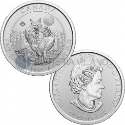 10 Dollari Argento Fdc (2 oz) - Lupo Mannaro - Canada - 2021