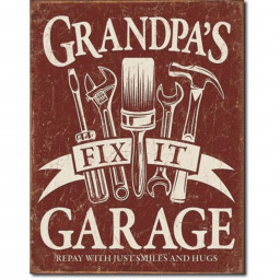 Targa in Metallo - Grandpa's Garage
