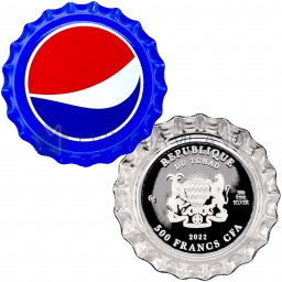 500 Franchi Argento Proof - Pepsi Modern Bottle Cap - Ciad - 2022