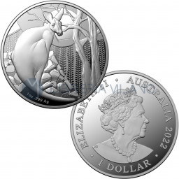1 Silver Dollar Proof - Impressions of Australia - Kangaroo Series - Australia - 2022 - Silver Ounce