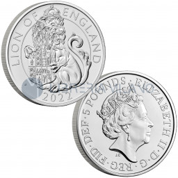 5 CuNi Pounds BU - The Royal Tudor Beasts | The Lion of England (II/X) - United Kingdom - 2022
