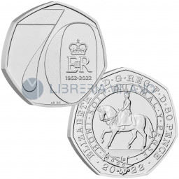 50 CuNi Pence BU - The Platinum Jubilee of Her Majesty The Queen - United Kingdom - 2022