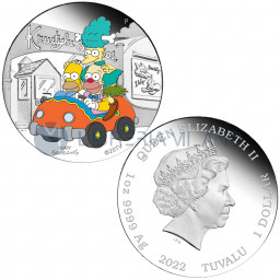 1 Silver Dollar Proof (1 oz) - Krustylu Studios Simpson - Tuvalu - 2022