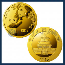 100 Gold Yuan BU - Panda - China - 2023