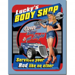 Tin Sign - Lucky's Body Shop
