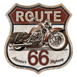 Tin Sign - Route 66 Bike
