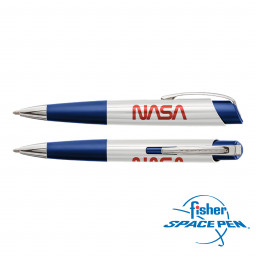 Fisher Space Pen - ECL/WBL-NASAW White & Blue Eclipse Space Pen with NASA Worm - Penna a Sfera