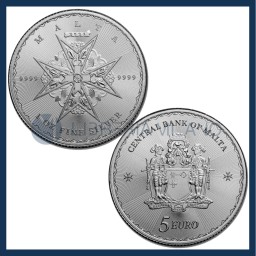 5 Euro Argento Fdc (1 oz) - Croce di Malta - Malta - 2023