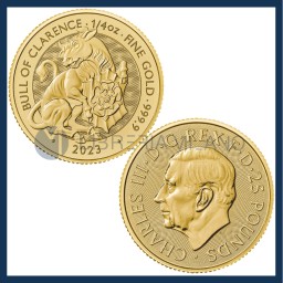 25 Gold Pounds BU (1/4 oz) - The Royal Tudor Beasts - The Bull Of Clarence - United Kingdom - 2023