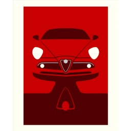 Alfa Romeo 8C - Print size 40x50 (with frame) - (Limited Edition)