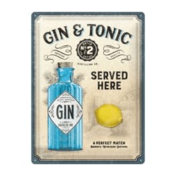 Tin Sign - Gin & Tonic - Served Here