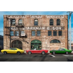 Urban Landscape with Muscle Cars - Fine art canvas