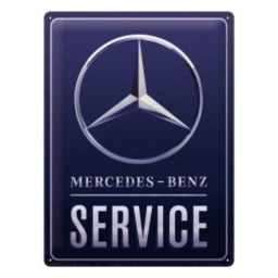Targa in Metallo - Mercedes Benz - Service Blue