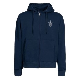 Felpa Maserati con Logo Full Zip - Navy