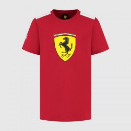 T-shirt Scuderia Ferrari Big Shield - Dark Cherry - Stagione 2025 - Bimbo