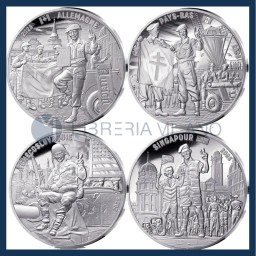 Set 4 Monete 10 Euro Argento Proof - VE-Day - Francia - 2025