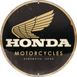 Targa in Metallo Rotonda - Honda MC - Motorcycles Gold