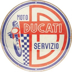 Targa in Metallo Rotonda - Ducati - Moto Servizio
