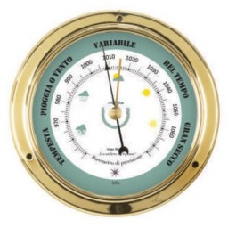 Brass Marine Barometer - Green