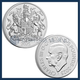 5 Sterline CuNi Fdc - Lo stemma di Sua Maestà Re Carlo III - Regno Unito - 2025