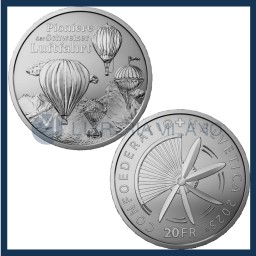 20 Franchi Argento Proof - Pionieri dell'aviazione svizzera - Svizzera - 2025