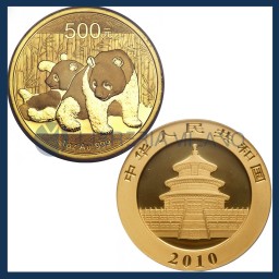500 Yuan Oro Fdc - Panda - Cina - 2010
