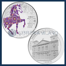 20 Patacas Argento Proof - Anno Lunare del Cavallo - Macao - 2026
