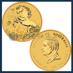 100 Dollari Oro Fdc (1 oz) - Calendario Lunare Cinese - Anno del Cavallo - Australia - 2026