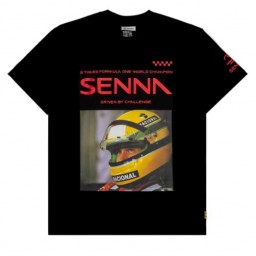T-shirt Ayrton Senna - Driven by Challenge - Nera