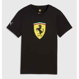 T-shirt Scuderia Ferrari Big Shield - Stagione 2026 - Nera - Bimbo