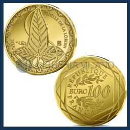 100 Euro Oro FDC (0.7 gr) - Il Signore degli Anelli - The leaf of Lórien - Francia - 2026