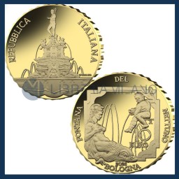 10 Euro Gold Proof - Fountains of Italy Series - Fountain of Nettuno, Bologna - Italy - 2026