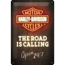 Tin Sign - Harley-Davidson - Road is Calling Neon