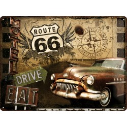 Targa in Metallo - Route 66 - Drive Eat