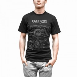 Fiat 500 Black T-shirt - Dashboard - Man